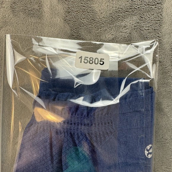 Lululemon Crop Leggings Womens Medium Blue Seamless Ruched Workout Yoga Pants - Picture 10 of 11